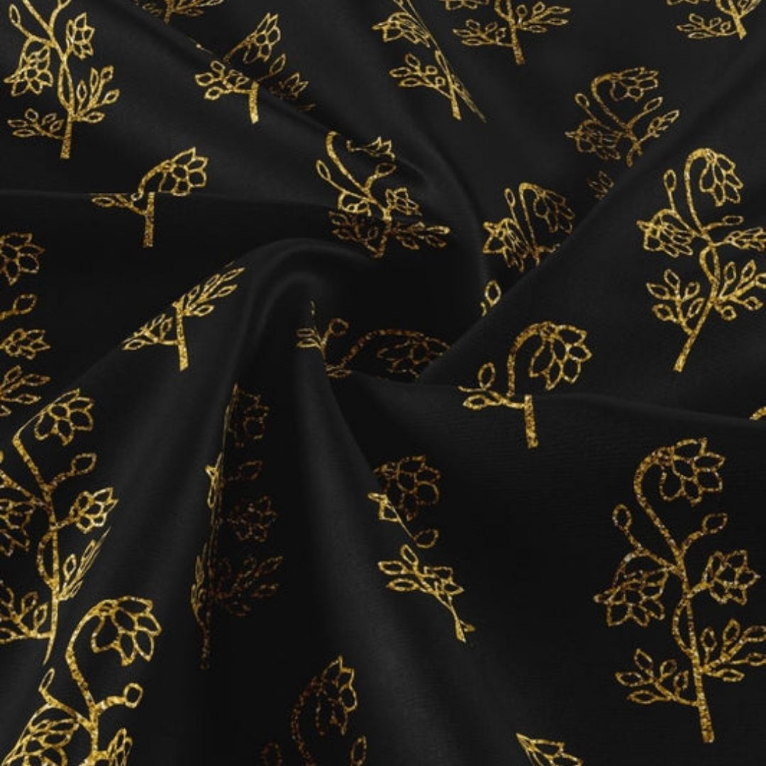 Gold Dust Printed Botanica - Raw Silk 52" Width