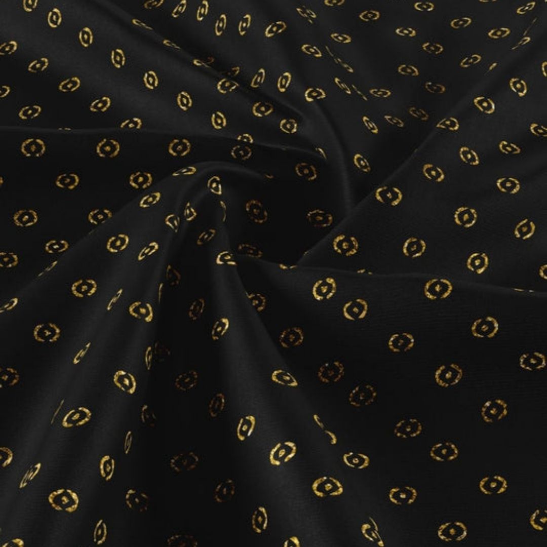 Gold Dust Printed Ember Dots - Raw Silk 52" Width