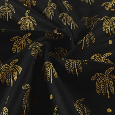Gold Dust Printed Palmette  - Raw Silk 52" Width