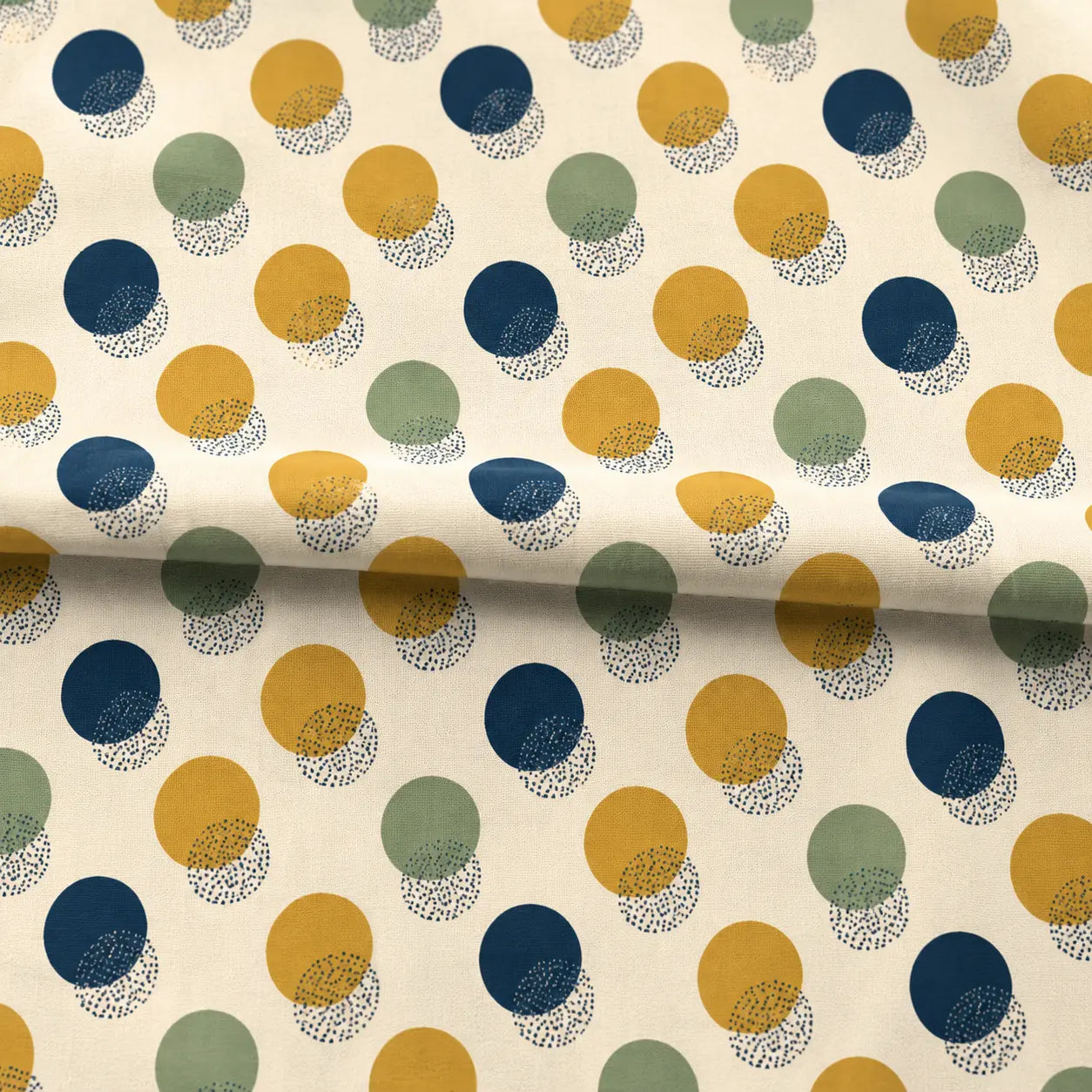 Mustard Indigo Dot Circles