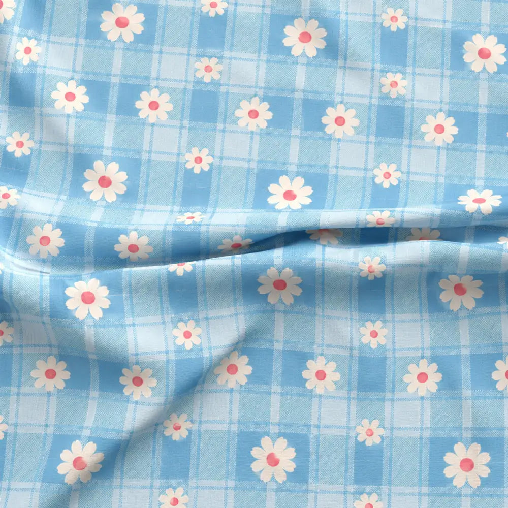 Sky Daisy Plaid