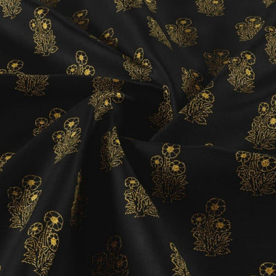 Gold Dust Printed floral bunches - Raw Silk 52" Width